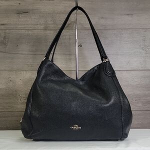 Coach Edie Black Leather Shoulder Bag 33547